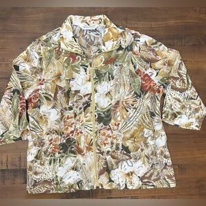 Womens Draper & Damon's Jacket Petite Medium Lightweight Tropical Print‎